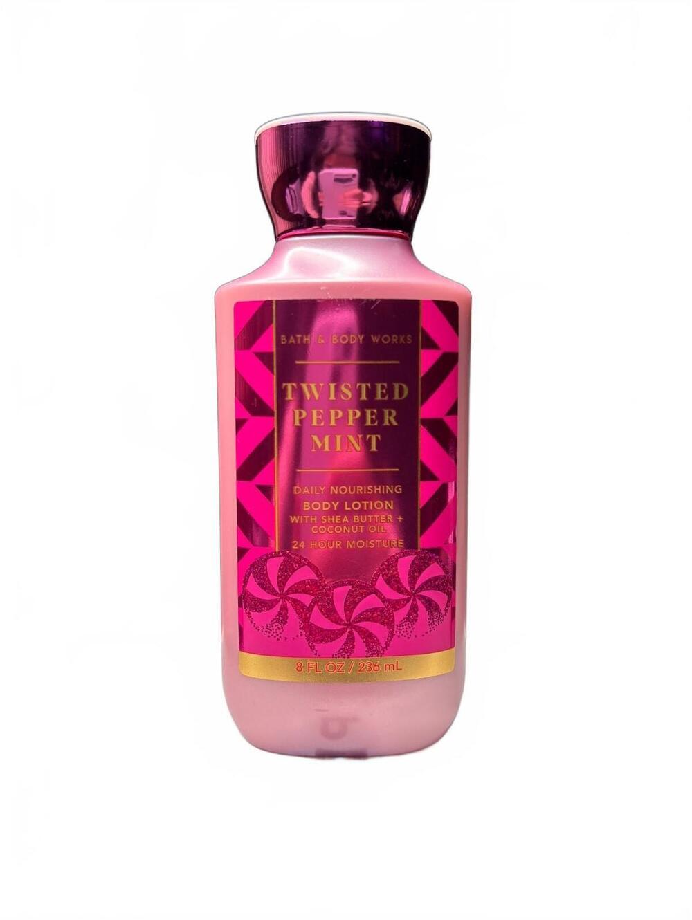 Bath & Body Works Twisted Peppermint Body Lotion 24 Hour Moisture 8 oz NEW